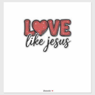 Pegatina Diseño de camiseta cristiana vintage Ama como Jesú