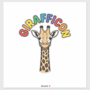 Pegatina Diseño de camiseta de animal lindo icono de jirafa