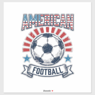 Pegatina Diseño de camiseta de balón de fútbol vintage de f