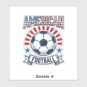 Pegatina Diseño de camiseta de balón de fútbol vintage de f