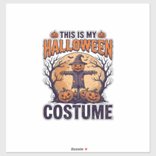 Pegatina Diseño de camiseta de bruja de calabaza de disfraz