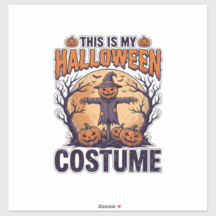 Pegatina Diseño de camiseta de bruja de calabaza de disfraz