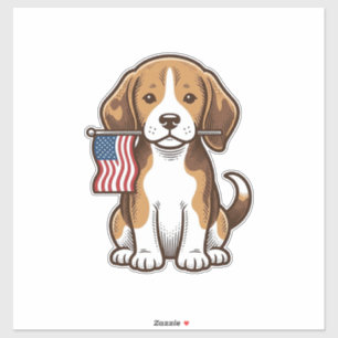 Pegatina Diseño de camiseta de cachorro Beagle vintage band