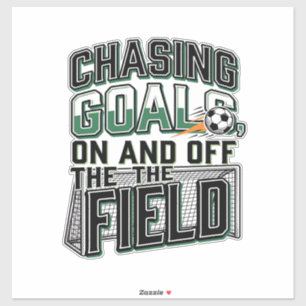 Pegatina Diseño de camiseta de campo vintage de fútbol Chas