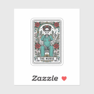 Pegatina Diseño de camiseta de carta de tarot de enfermera