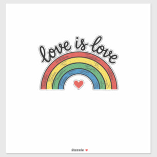 Pegatina Diseño de camiseta de corazón de arcoíris vintage
