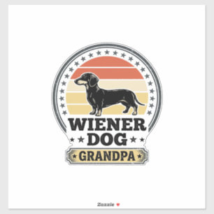 Pegatina Diseño de camiseta de dachshund abuelo perro wiene