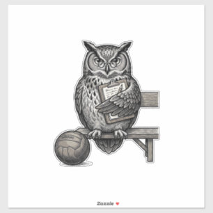 Pegatina Diseño de camiseta de entrenador de fútbol búho gr