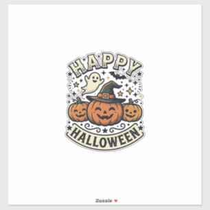 Pegatina Diseño de camiseta de fantasma de calabaza de Hall