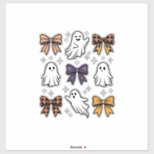 Pegatina Diseño de camiseta de fantasmas y lazos de Hallowe