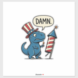 Pegatina Diseño de camiseta de fuegos artificiales T-Rex pa