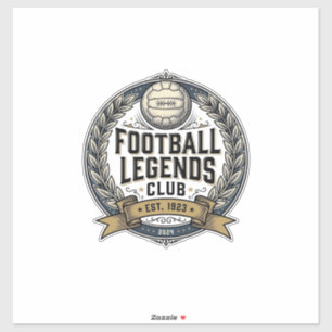 Pegatina Diseño de camiseta de fútbol vintage del club Foot