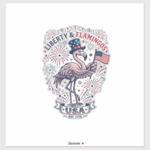 Pegatina Diseño de camiseta de grabado vintage de flamenco