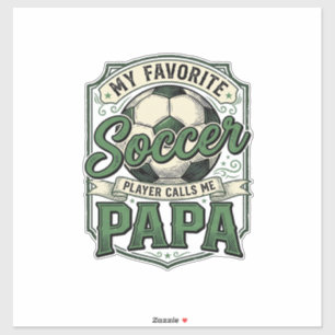 Pegatina Diseño de camiseta de grabado vintage Soccer Papa_