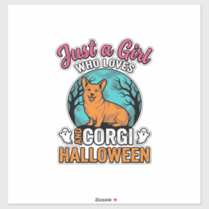 Pegatina Diseño de camiseta de Halloween para chica amante 