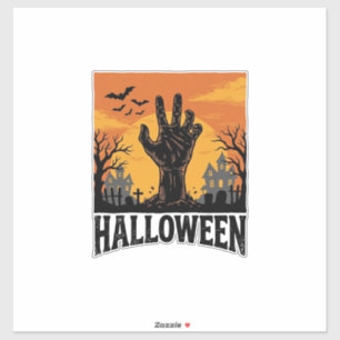 Pegatina Diseño de camiseta de mano de zombie de cementerio