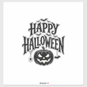 Pegatina Diseño de camiseta de murciélago de calabaza feliz
