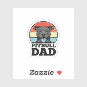 Pegatina Diseño de camiseta de Papá Pitbull amante de los p