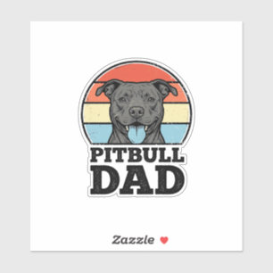 Pegatina Diseño de camiseta de Papá Pitbull amante de los p