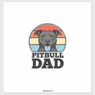 Pegatina Diseño de camiseta de Papá Pitbull amante de los p