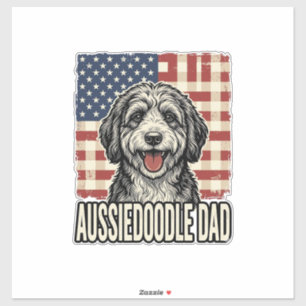 Pegatina Diseño de camiseta de perro vintage patriota Aussi