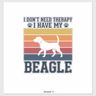 Pegatina Diseño de camiseta de terapia de perro Beagle vint