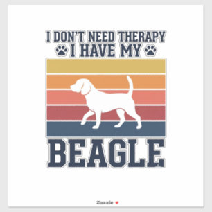 Pegatina Diseño de camiseta de terapia de perro Beagle vint