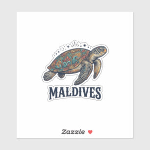 Pegatina Diseño de camiseta de viaje de tortuga marina vint