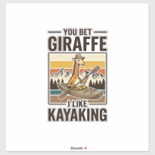 Pegatina Diseño de camiseta divertida vintage de kayakismo