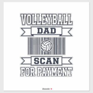 Pegatina Diseño de camiseta divertido Papá de voleibol esca