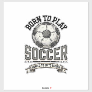 Pegatina Diseño de camiseta escolar de fútbol vintage nacid
