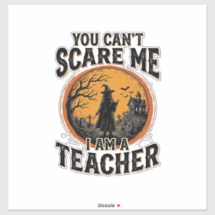 Pegatina Diseño de camiseta escolar espantosa de profesor d