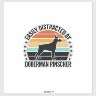 Pegatina Diseño de camiseta gráfico vintage de Doberman Pin