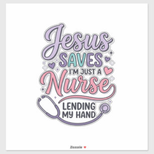Pegatina Diseño de camiseta Jesús salva a la enfermera Fait