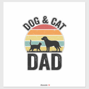 Pegatina Diseño de camiseta para papá de perro y gato, aman