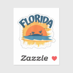 Pegatina Diseño de camiseta retro vintage de Florida Sunshi