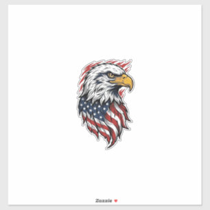 Pegatina Diseño de camiseta vectorial de águila patriótica