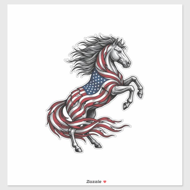 Pegatina Diseño de camiseta vectorial de caballo encabritad (Hoja)