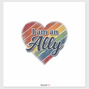 Pegatina Diseño de camiseta vectorial de corazón aliado arc