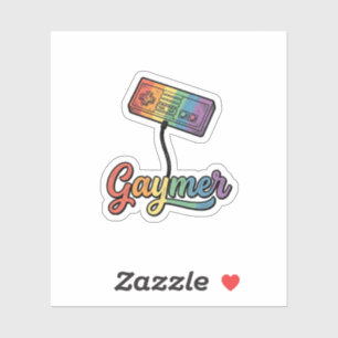 Pegatina Diseño de camiseta vectorial de Gaymer Rainbow Gam