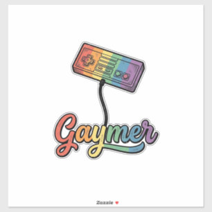 Pegatina Diseño de camiseta vectorial de Gaymer Rainbow Gam