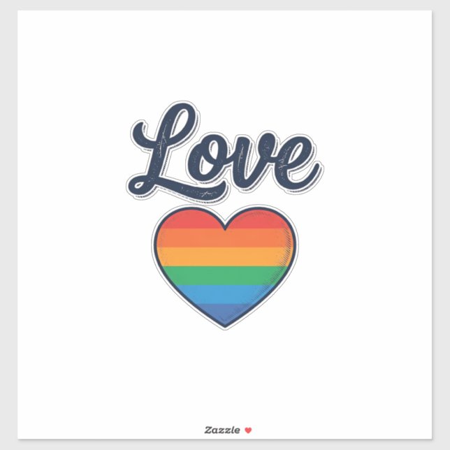 Pegatina Diseño de camiseta vectorial de orgullo de corazón (Hoja)
