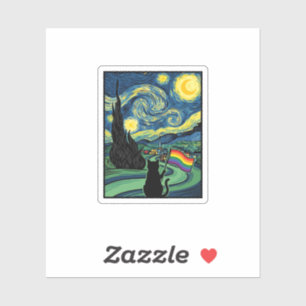 Pegatina Diseño de camiseta vectorial de paisaje nocturno d