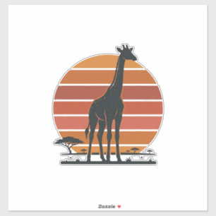 Pegatina Diseño de camiseta vectorial de safari de puesta d