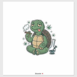 Pegatina Diseño de camiseta vectorial de tortuga Stoner Vin