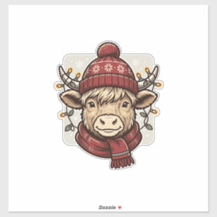 Pegatina Diseño de camiseta vectorial de vaca de las Highla