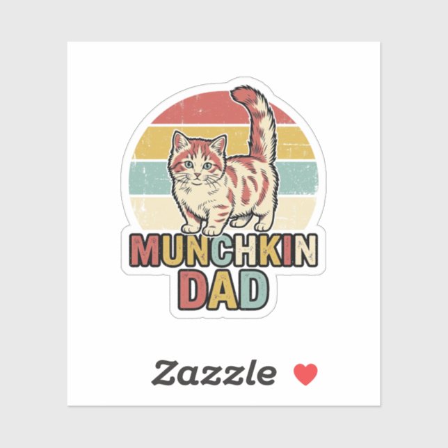 Pegatina Diseño de camiseta vectorial para papá Munchkin am (Hoja)