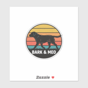 Pegatina Diseño de camiseta Vintage Bark And Meo Dog Sunset