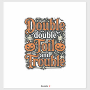 Pegatina Diseño de camiseta vintage de Halloween Double Toi