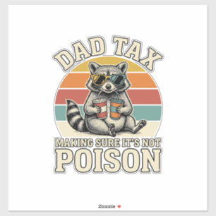 Pegatina Diseño de camiseta vintage de mapache Funny Dad Ta